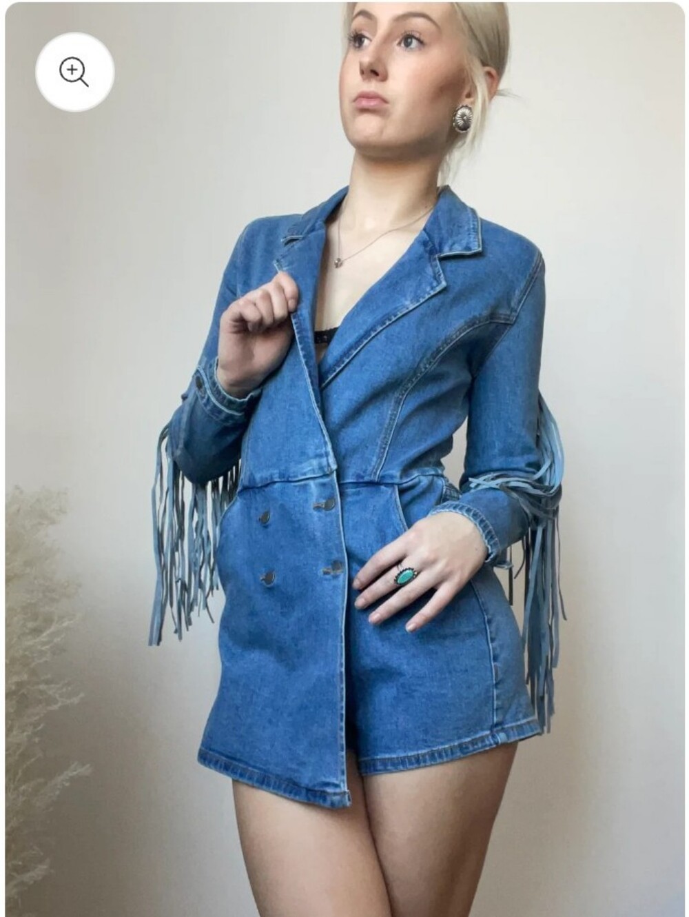 Rock & Roll Denim Rockabilly Light Blue Denim Short Body Short Suit_XL